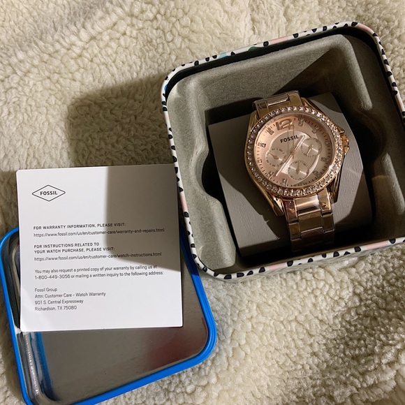 Fossil Rose Gold Stainless Steel Women Watch